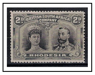 RHODESIA - 1910-13 2d black and grey-black 