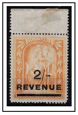 MALTA - 1901 2/6d orange (un-issued) overprinted 2/- REVENUE in unmounted mint.