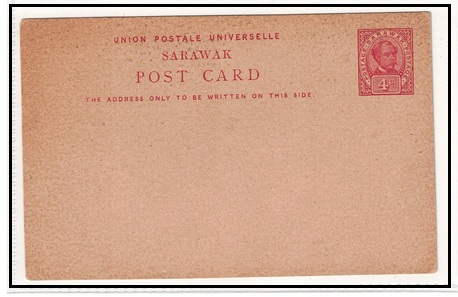 SARAWAK - 1900 4c carmine PSC unused.  H&G 4.