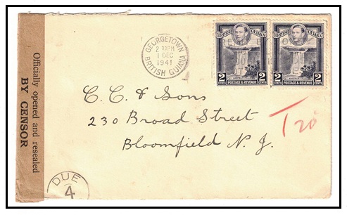 BRITISH GUIANA - 1941 4c rate 