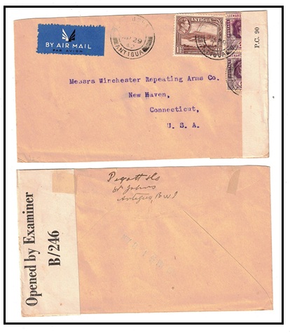 ANTIGUA - 1942 cover to USA with 