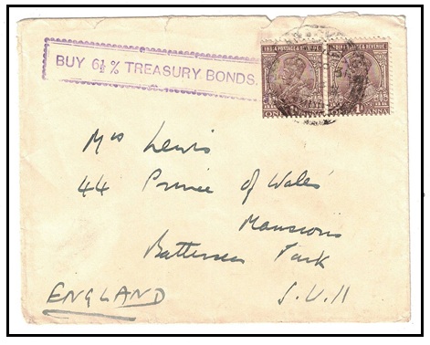 INDIA - 1931 2a rate cover to UK struck 