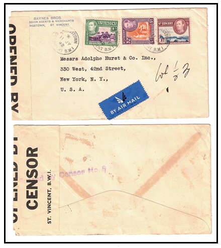 ST.VINCENT - 1942 1/- + 4d rate 