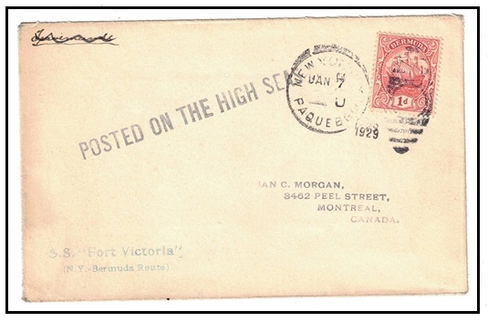 BERMUDA - 1929 1d rate 