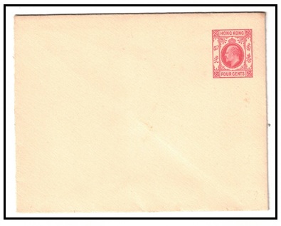 HONG KONG- 1902 4c carmine on cream PSE unused.   H&G 8.
