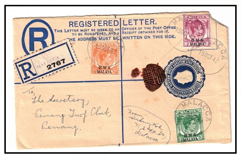 MALAYA - 1946 15c dark blue 