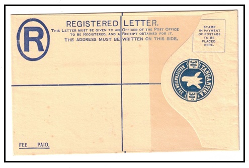 TANGANYIKA - 1923 30c blue 