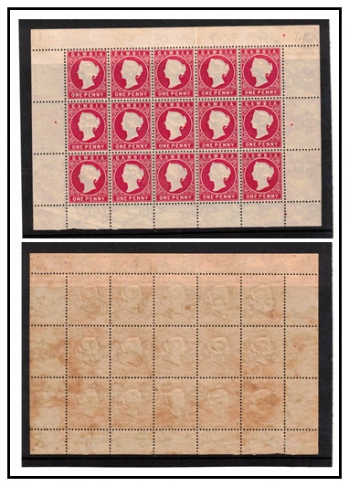 GAMBIA - 1886-93 1d pale carmine 