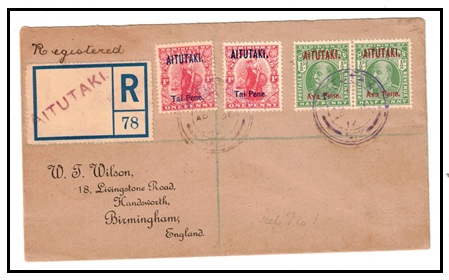 AITUTAKI - 1914 3d rate registered 