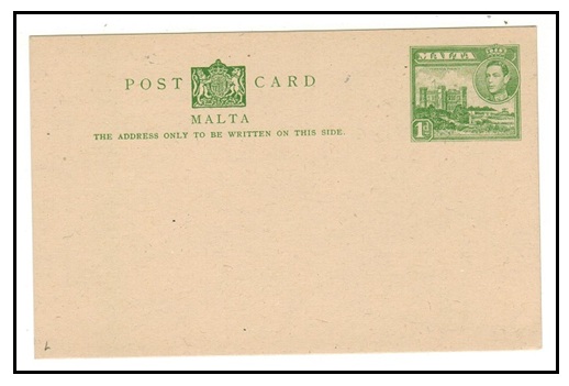 MALTA - 1942 1d green PSC unused.  H&G 18.