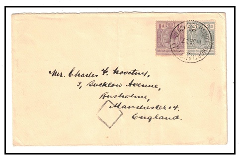 SOLOMON ISLANDS - 1937 3d rate cover to UK used at SHORTLAND ISLAND.