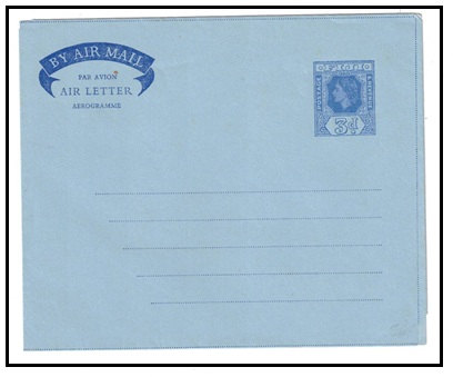 FIJI - 1958 3d blue air letter unused.  H&G 8.