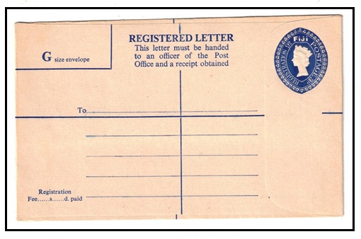 FIJI - 1963 3d+9d dark blue RPSE (size G) unused.