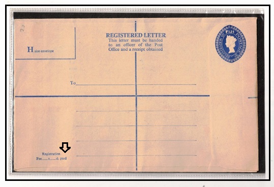 FIJI - 1963 3d+9d dark blue RPSE (size H) with NO DOT fine unused.