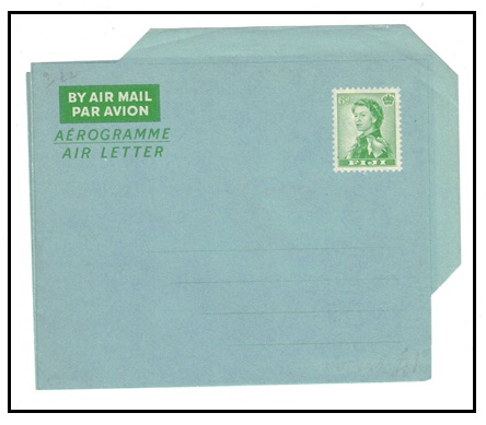 FIJI - 1962 6d green air letter unused.  H&G 11.