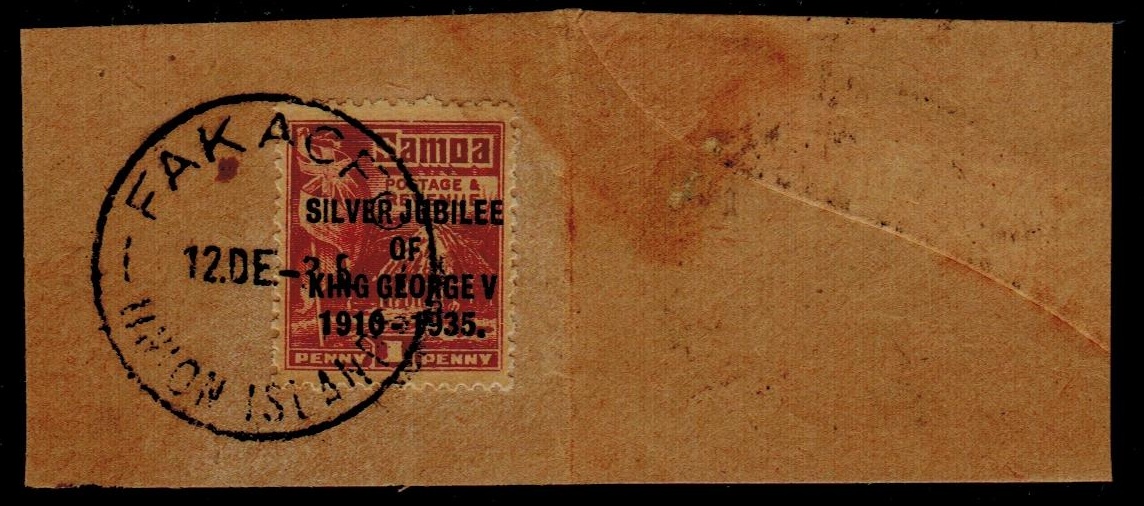 TOKELAU - 1935 Samoa 1d 