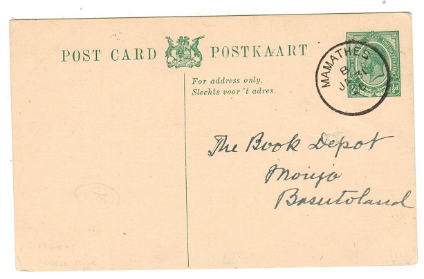BASUTOLAND - 1917-26 1/2d South African PSC used locally struck by MAMATHES 