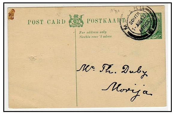BASUTOLAND - 1917-26 1/2d green PSC of South Africa used locally at MASERU.  H&G 4.