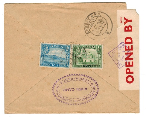 ADEN - 1940 PASSED BY CENSOR/No.1 cover to India.