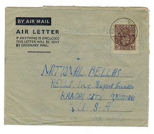 NIGERIA - 1948 6d postal stationery air letter addressed to USA cancelled NKWE RRE. H&G 1.
