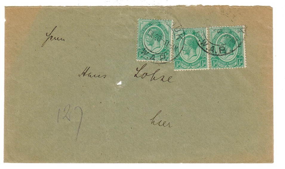 SOUTH WEST AFRICA - 1920 WINHUK/S.W.A.P. local cover.