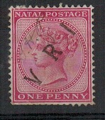 NATAL - 1899 1d rose (SG 99) with unusual V.R.I. overprint and 