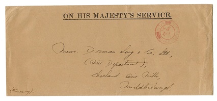 MALTA - 1935 OHMS envelope to UK cancelled OFFICIAL PAID/MALTA.
