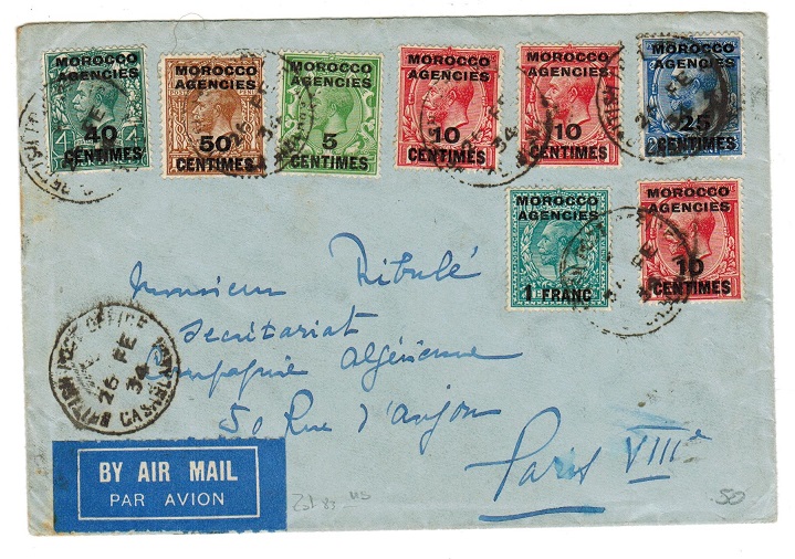 MOROCCO AGENCIES - 1934 cover to Paris used at CASABLANCA.