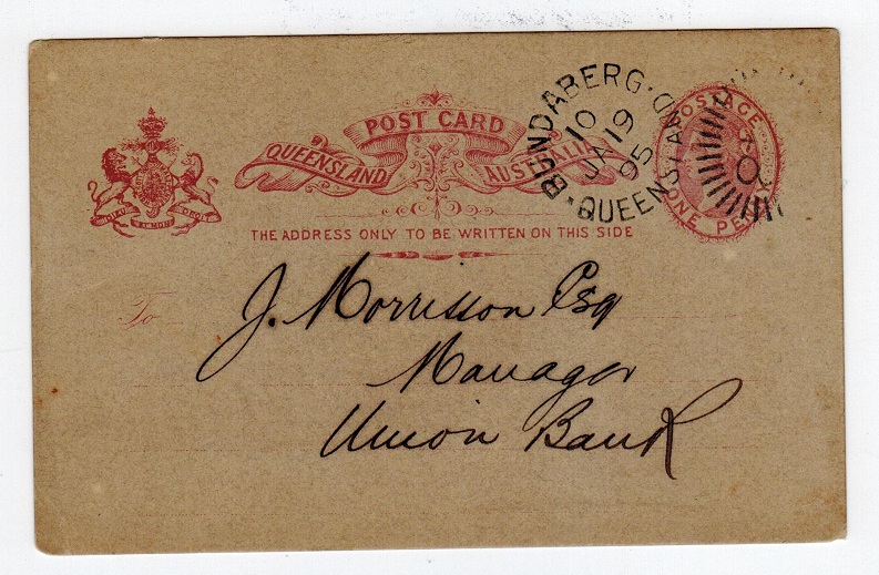 QUEENSLAND - 1889 1d PSC used at BUNDABERG.  H&G 4.