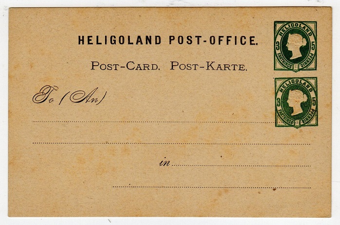 HELIGOLAND - 1875 3f/5pf PSC unused with DOUBLE IMPRESSION.