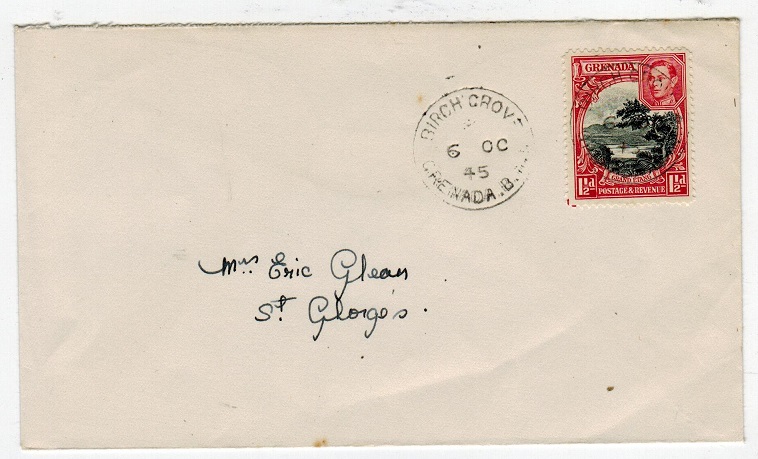 GRENADA - 1945 local cover used at BIRCH GROVE.