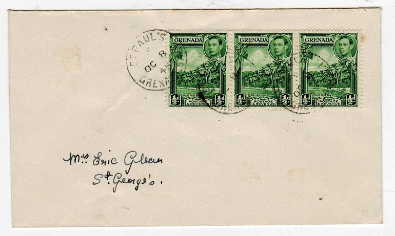 GRENADA - 1945 local cover used at ST.PAULS.