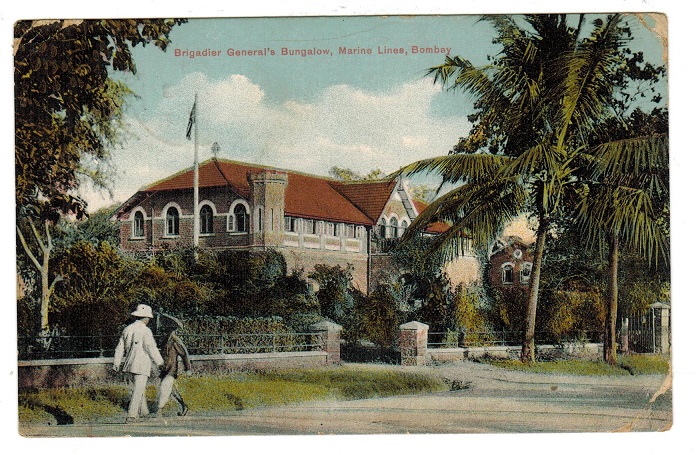 BR.P.O.IN E.A. - 1911 use of postcard ex H.M.S.Alert stationed at Muscat.