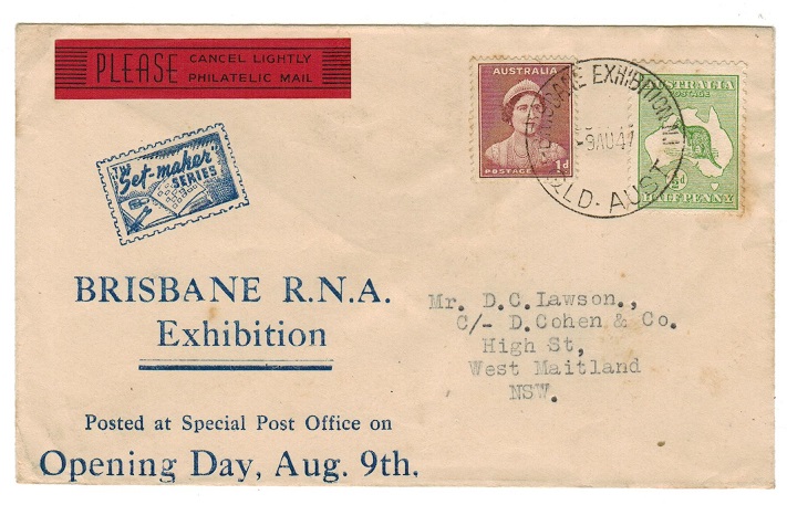 AUSTRALIA - 1947 BRISBANE EXHIBITION cds cover.