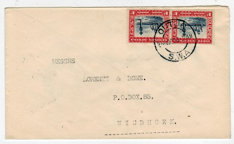SOUTH WEST AFRICA - 1932 local cover used at OUTJO.