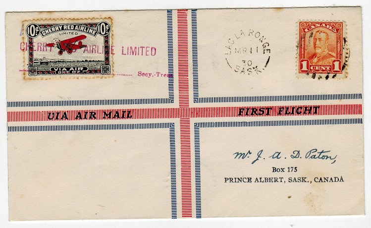 CANADA - 1930 CHERRY AIR LINE first flight cover.