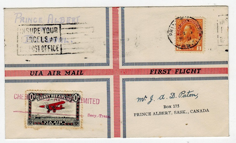 CANADA - 1930 CHERRY AIR LINE first flight cover.