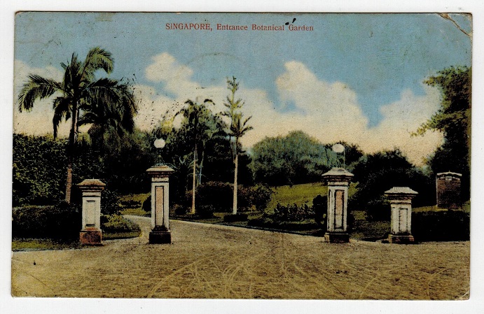 SINGAPORE - 1912 4c rate postcard to UK used at TANGLIN.