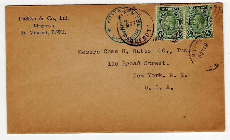 ST.VINCENT - 1930 S.S.MUNAMAR maritime cover addressed to USA.