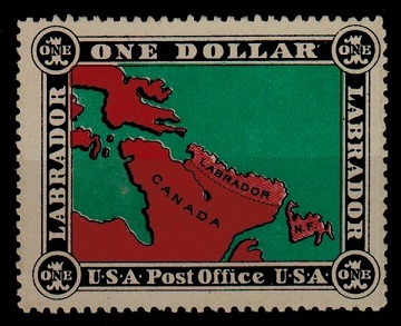 NEWFOUNDLAND - 1907 $1 LABRADOR perforated label unused.
