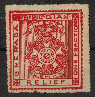 GRENADA - 1915 1/4d BELGIAN RELIEF FUND label.