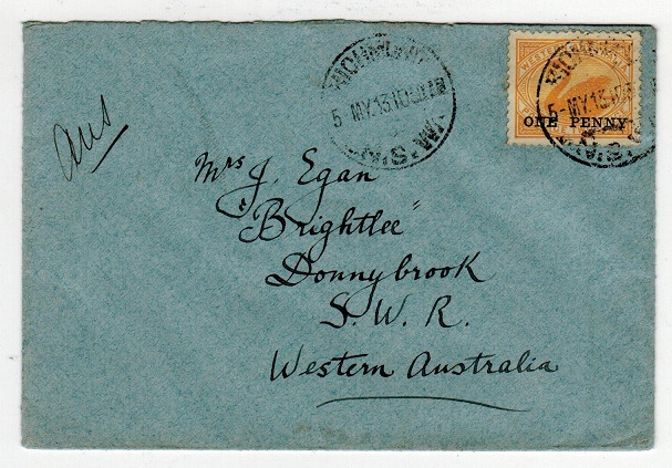 WESTERN AUSTRALIA - 1913 local cover with 