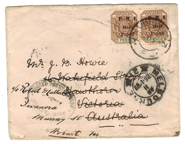 AUSTRALIA - 1902 inward Boer War cover from Transvaal.