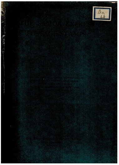 SAMOA - The Samoa Express Postage Stamps by R.B.Yardley. Published 1916. Rare.