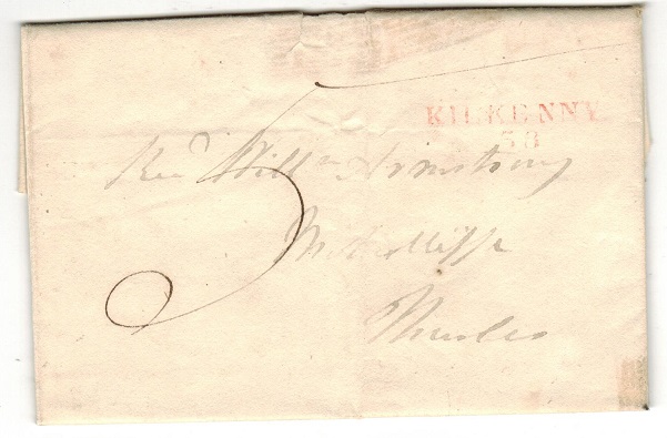 IRELAND - 1815 (circa) entire to Thurles struck by red KILKENNY/58 h/s.