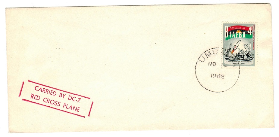 BIAFRA - 1968 prepared RED CROSS flight cover.