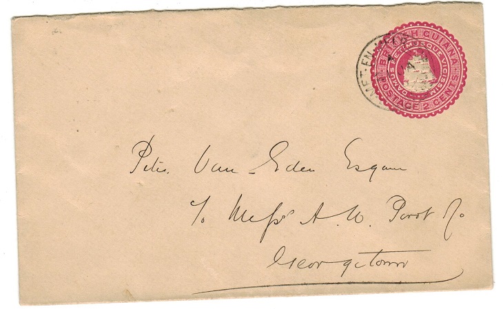 BRITISH GUIANA - 1894 2c PSE used locally from MET.EN.MEERZORG.  H&G 2.