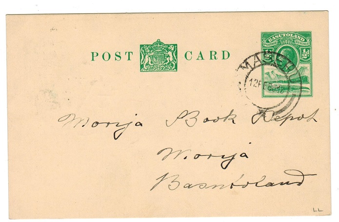 BASUTOLAND - 1935 1/2d PSC to Morija used at MASERU.  H&G 2.