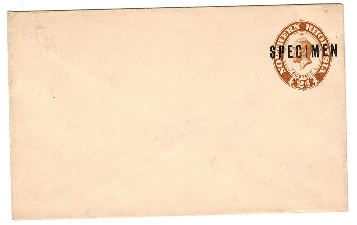 NORTHERN RHODESIA - 1924 2d light brown PSE unused SPECIMEN.  H&G 1a.