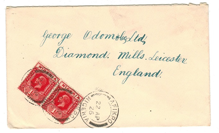 NIGERIA - 1926 2d rate cover to UK used at AFIKPO.